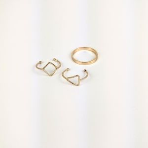 Downtown East 14K Gold Plated Set of 3 Midi Rings